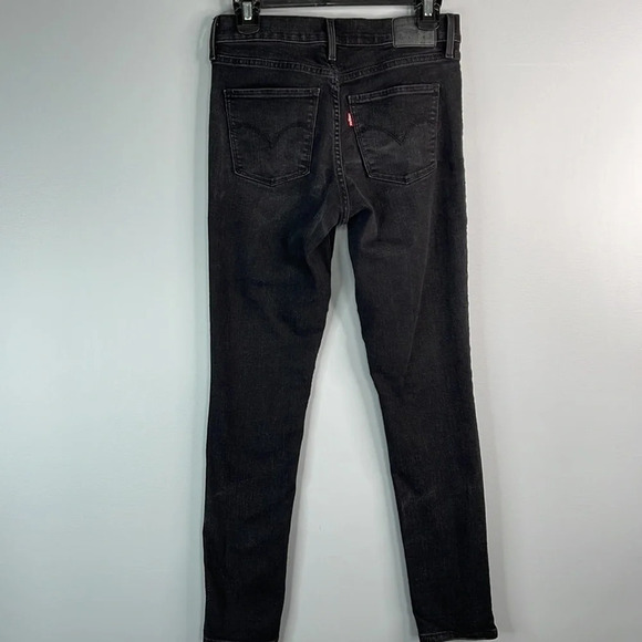 LEVIS 720 Skinny Jeans Black Denim Red Tab Black Tag Mid Rise Stretch Size 28 - Picture 6 of 11